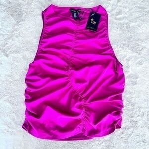 NWT Sincerely Jules ruched fuchsia tank top size medium (juniors)